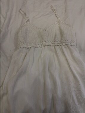 White Crochet Bodice Maxi Dress